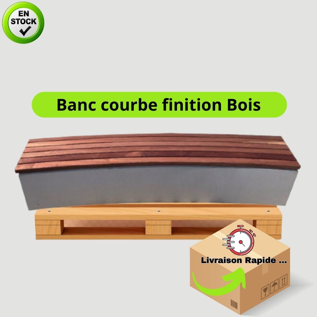 Banc courbe finition Bois